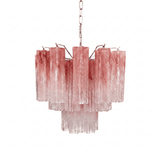 Pink Glass Tubes Curated Mouth-Blown Frosted Gla – illuminated warm ambiance setting #1