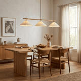 Cone Linear Curated Solid Brass Chandelier – structural canopy joint detail