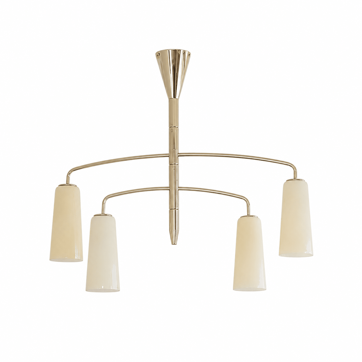 Spiral Tiered Curated Mouth-Blown Frosted Glass – 4-Light: ∅ 35.4 x H 27.6 finish configuration