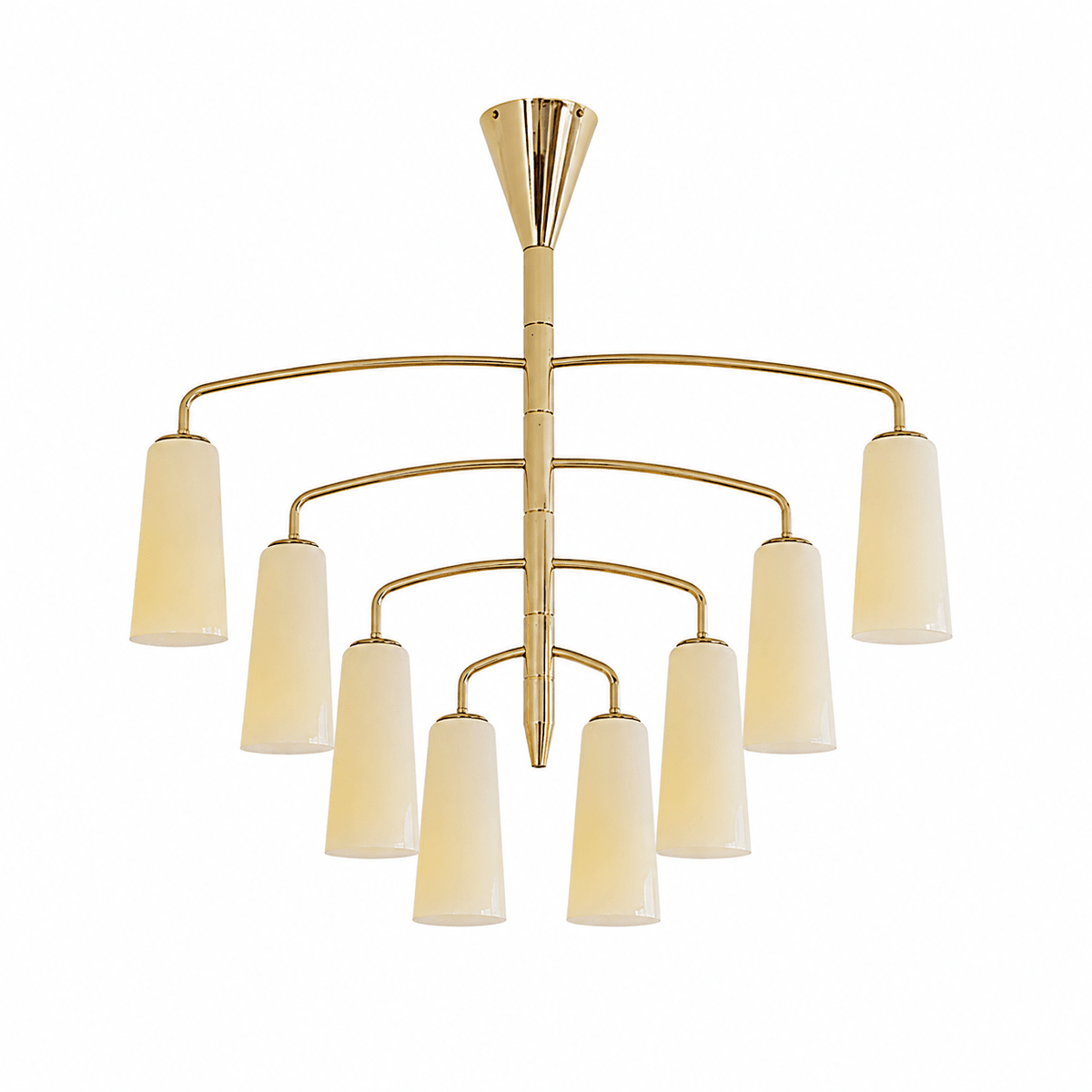 Spiral Tiered Curated Mouth-Blown Frosted Glass – 8-Light: ∅ 39.4 x H 43.3 finish configuration