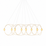 Petala Amber Art Glass Chandelier – Linear row L 61.4 × W 17.7 × H 16.5 finish configuration