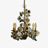 Vintage Floral Curated Iron & Glass Chandelier – Iron & Glass Chandelier