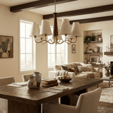 Solid Brass craftsmanship detail on Cotton Linen Curated Solid Brass Chandelier