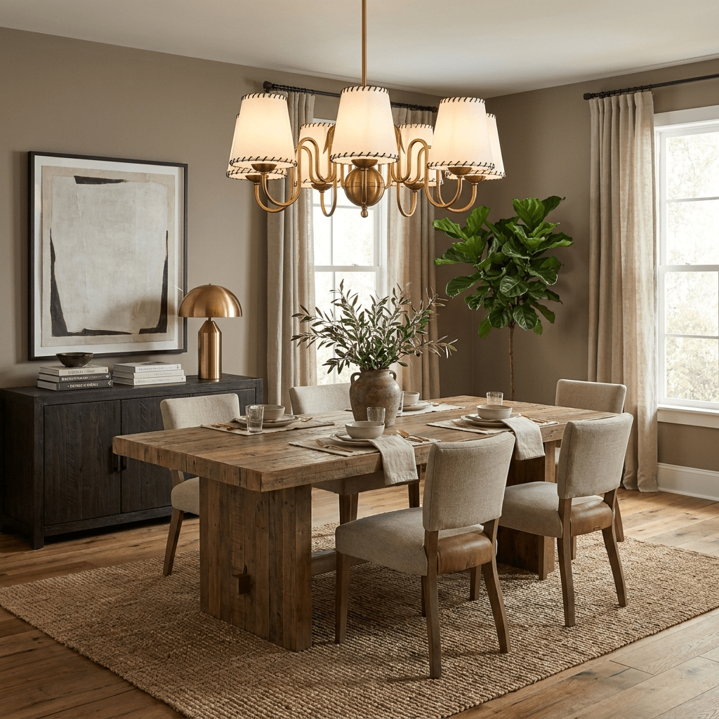Scalloped Shade Curated Solid Brass Chandelier – macro detail view