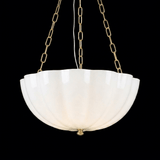 Rosehill Curated Mouth-Blown Frosted Glass Chand – illuminated warm ambiance setting #1