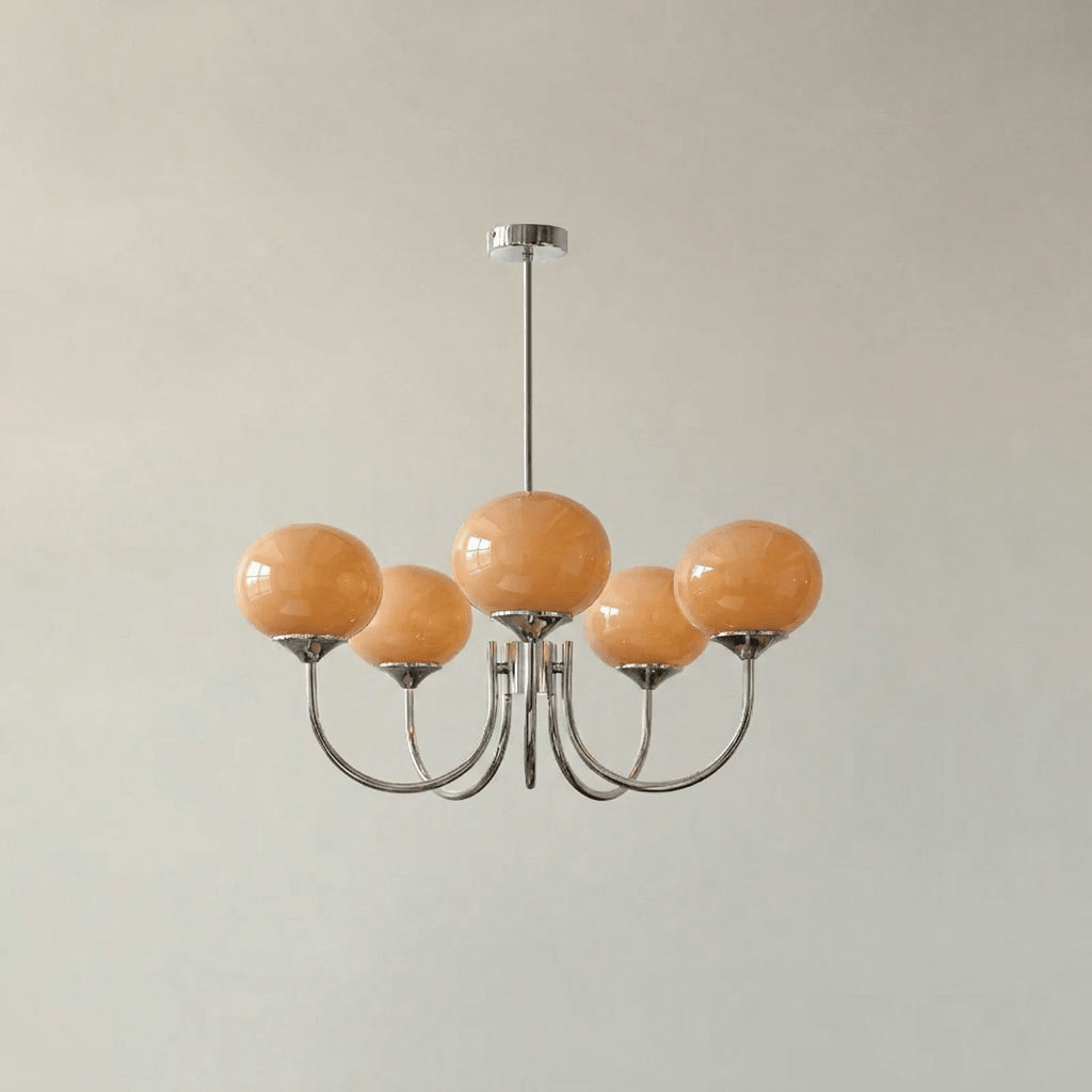 Marshmallow Curated Mouth-Blown Frosted Glass Ch – unlit natural material contrast #1 #2