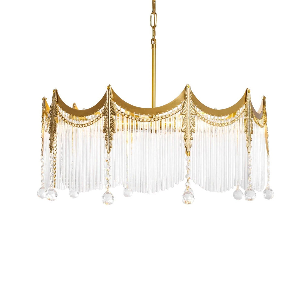 Vacarro Curated Mouth-Blown Frosted Glass Chande – architectural ceiling profile #1