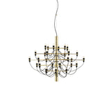 Tiered Branch Curated Solid Brass Chandelier – full fixture elevation view #1