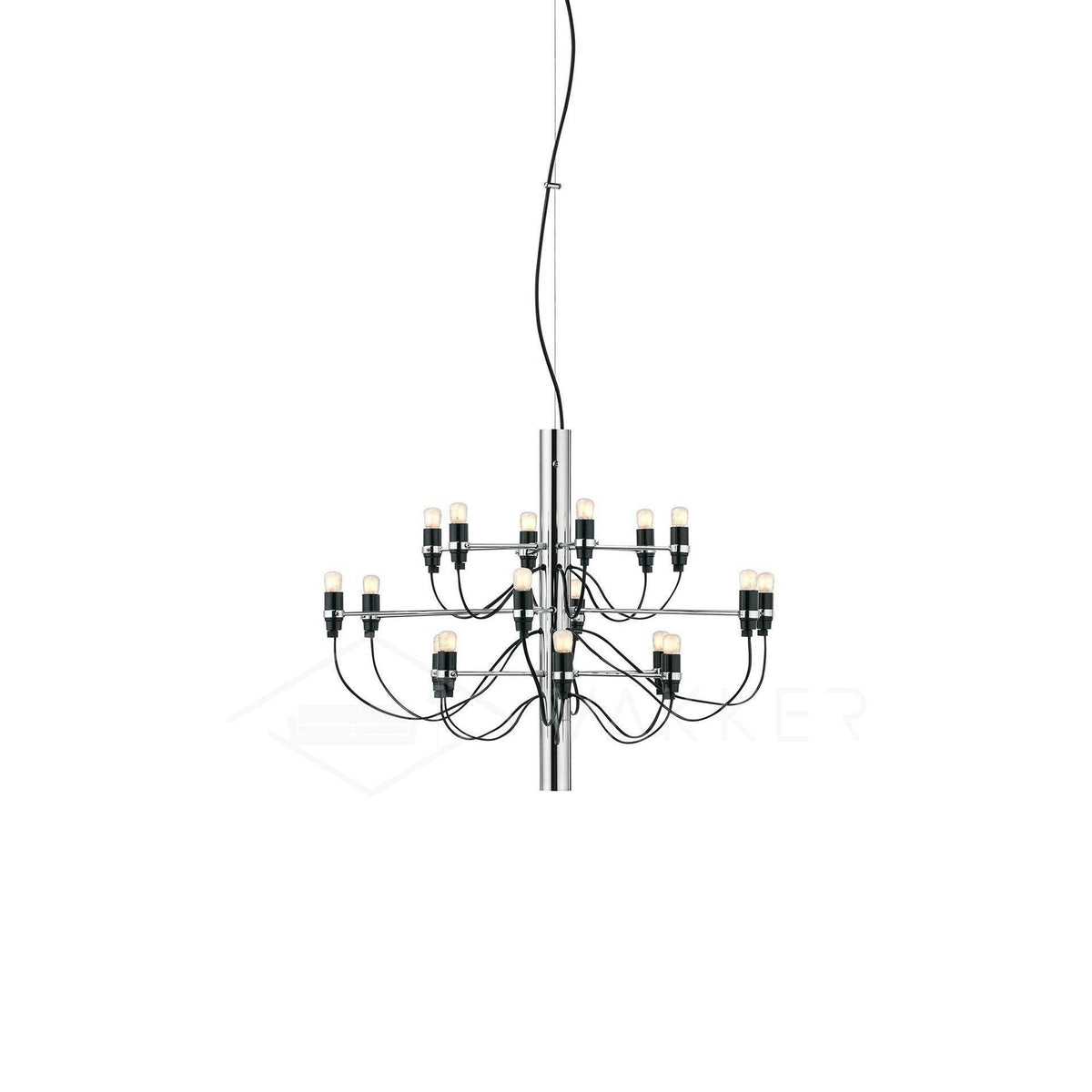 Tiered Branch Curated Solid Brass Chandelier – dimensional scale reference #1