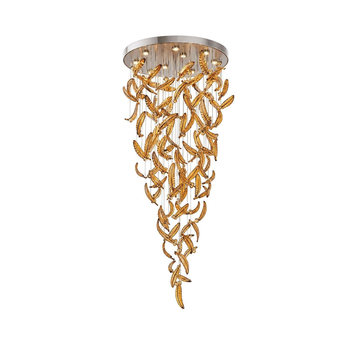 Pluma Sculptural Feather Chandelier – architectural ceiling profile #1