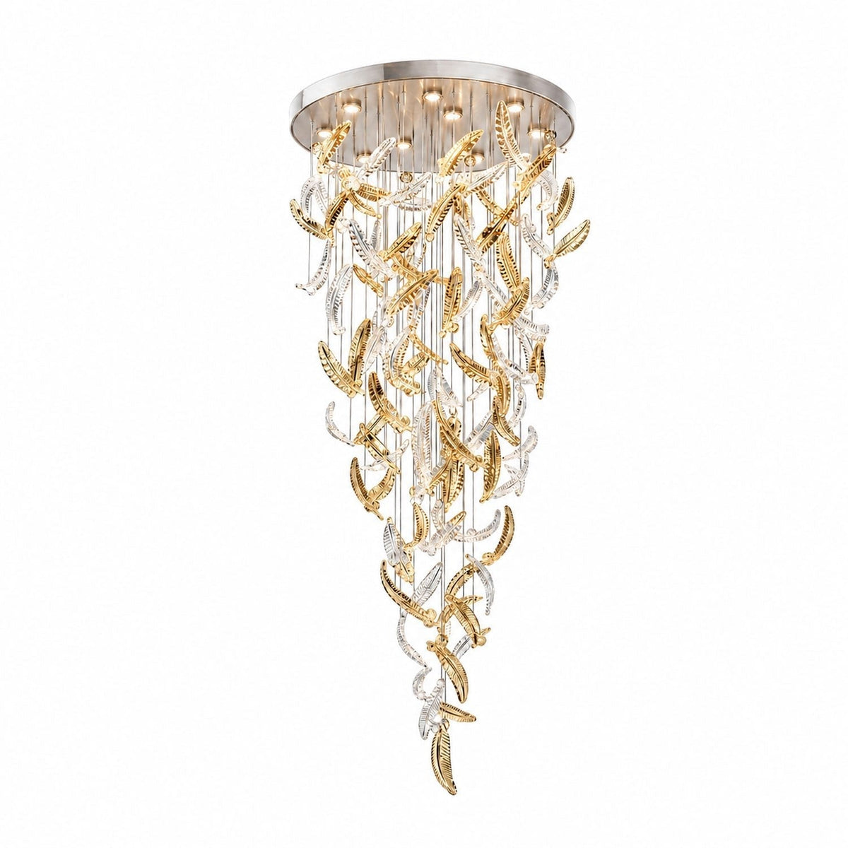 Pluma Sculptural Feather Chandelier – handcrafted surface texture #1