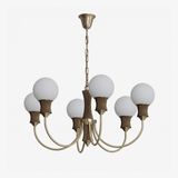 Valdora Globe Curated Mouth-Blown Frosted Glass – Mouth-Blown Frosted Glass Chandelier