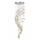 Pluma Sculptural Feather Chandelier – full fixture elevation view #1