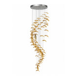 Pluma Sculptural Feather Chandelier – spatial dining room perspective #1