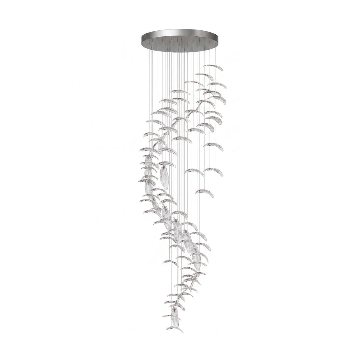 Pluma Sculptural Feather Chandelier – structural canopy joint detail #1