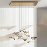 Wave Floating Leaf Chandelier – Ambient Illumination in Luxury Interior Setting View 19