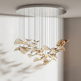 Wave Floating Leaf Chandelier – Ambient Illumination in Luxury Interior Setting View 26