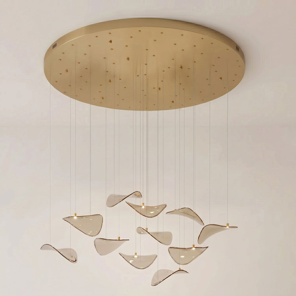 Wave Floating Leaf Chandelier – Ambient Illumination in Luxury Interior Setting View 22