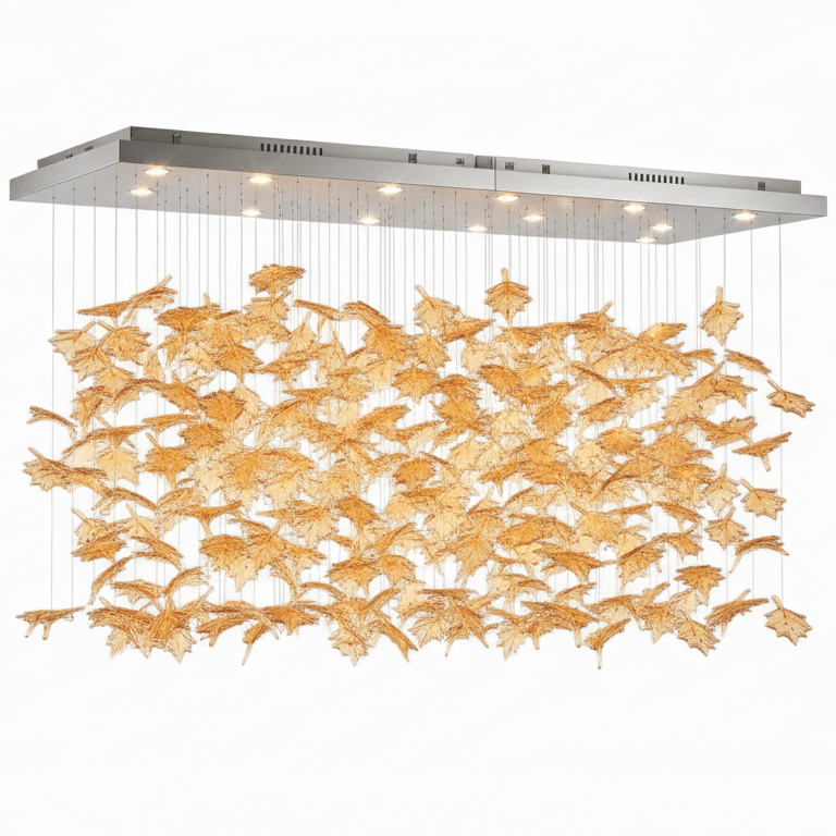 Multicolor Crystal Maple Chandelier – Ambient Illumination in Luxury Interior Setting View 28