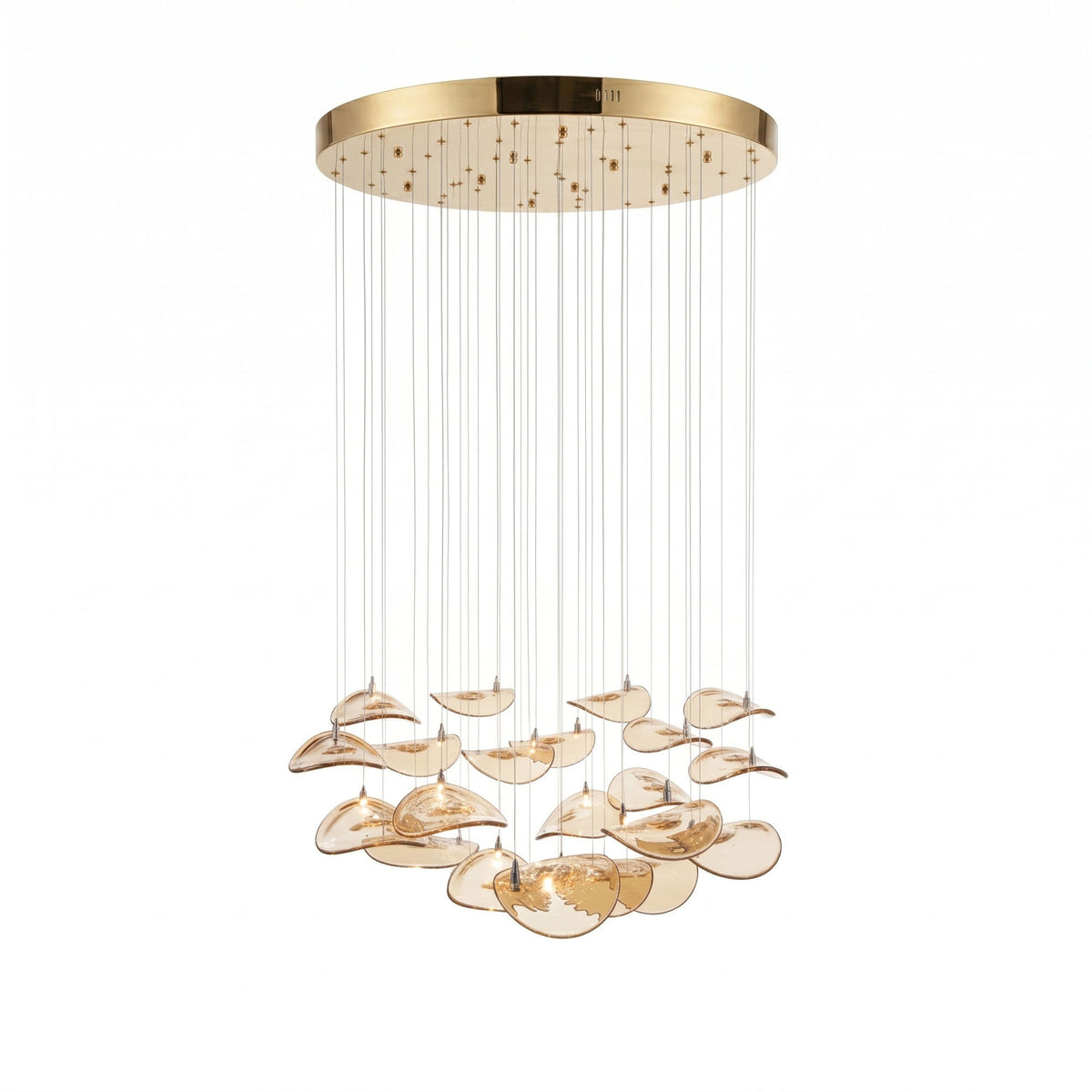 Wave Floating Leaf Chandelier – Ambient Illumination in Luxury Interior Setting View 24