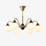 Solid Wood Magic Bean Curated Mouth-Blown Froste – Mouth-Blown Frosted Glass Chandelier