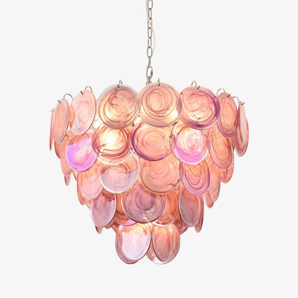 Pink Glass Disc Curated Mouth-Blown Frosted Glas