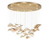 Wave Floating Leaf Chandelier – Ambient Illumination in Luxury Interior Setting View 29
