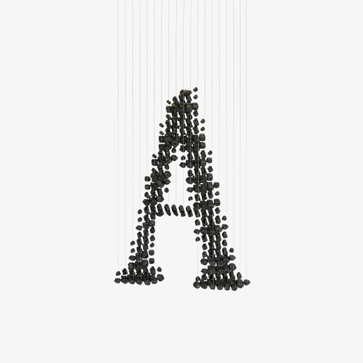 Charcoal Sculptural Chandelier (Model A) - Angle 1