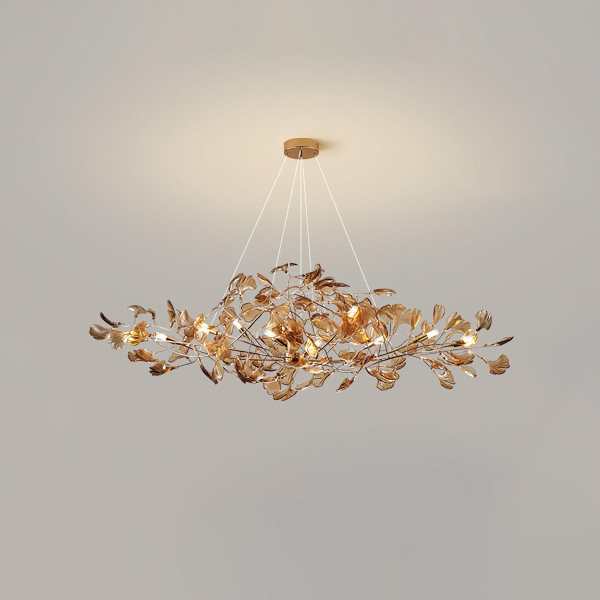 Ginkgo Leaf Acrylic Chandelier - Luxury Lighting Photo 9