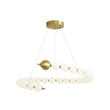 Acrylic Pearls Curated Solid Brass Chandelier – structural canopy joint detail #1