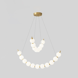 Acrylic Pearls Curated Solid Brass Chandelier – Model A ∅ 32.3 x H 5.9 finish configuration