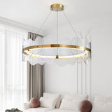 Acrylic Wave Curated Optical Acrylic Chandelier – full fixture elevation view