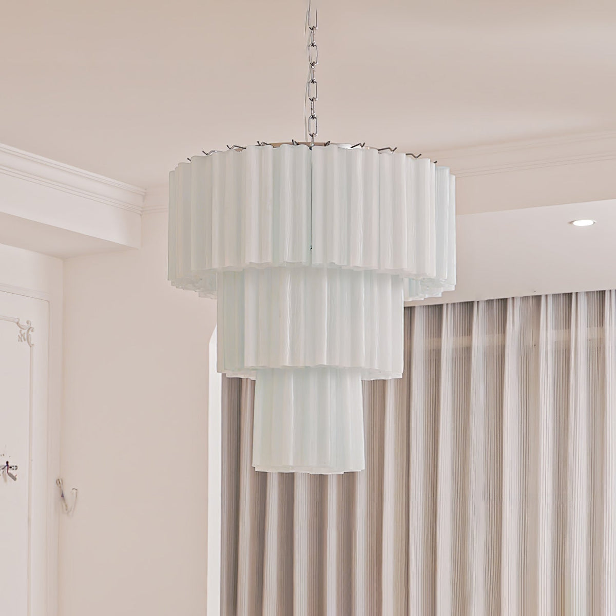 Aveline Glass Curated Mouth-Blown Frosted Glass – full fixture elevation view