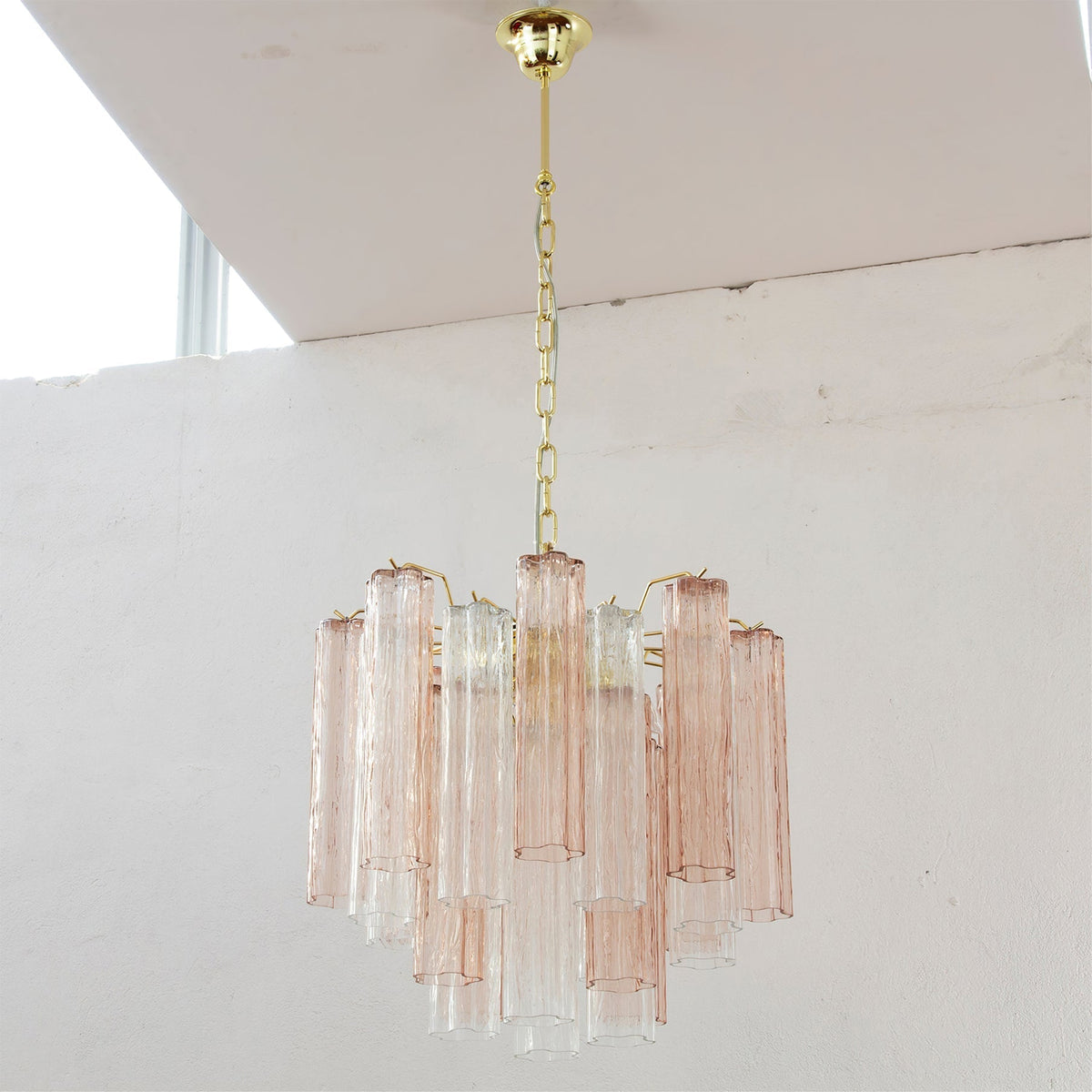 Liora Glass Curated Mouth-Blown Frosted Glass Ch – unlit natural material contrast