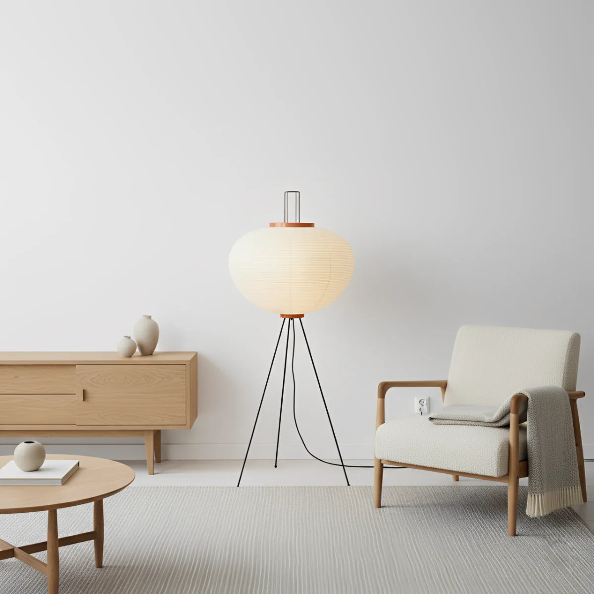 Washi Paper Floor Lamp | Japanese-Style Nordic Design | JINSHE