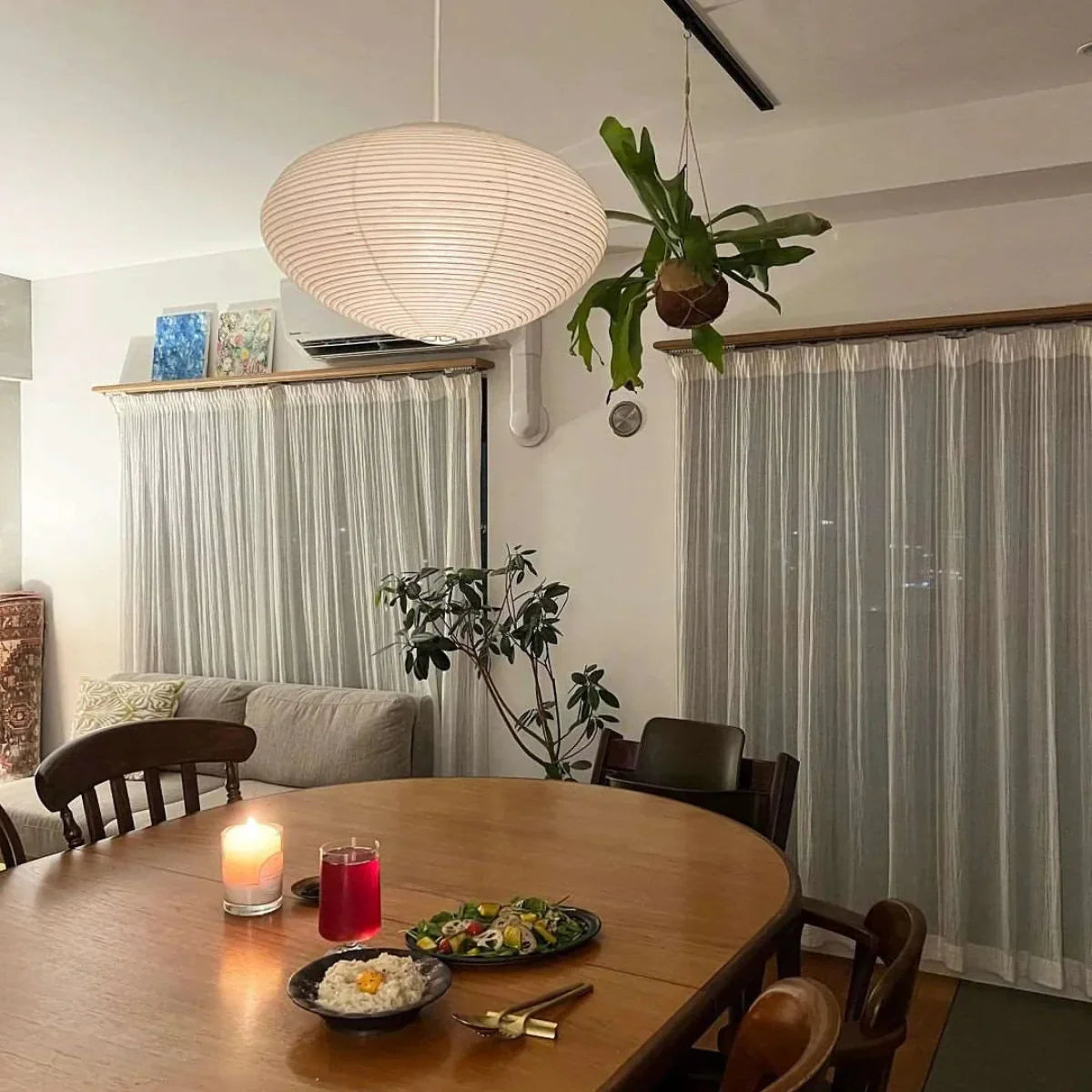 Washi Paper Pendant Light | Wabi Sabi Japanese Lantern Pendant | JINSHE