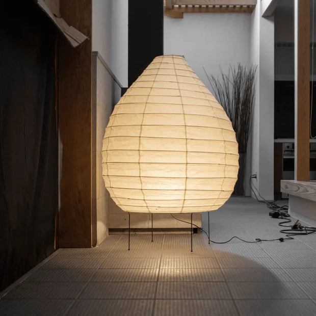 Washi Paper Floor Lamp | Designer Wabi-Sabi Style | Eye-Comfort Warm Light | JINSHE