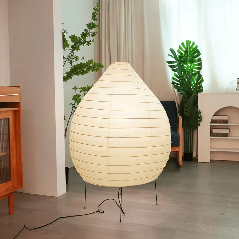 Washi Paper Floor Lamp View 5 | Washi Paper Floor Lamp | Designer Wabi-Sabi Style | Eye-Comfort Warm Light | JINSHE | JINSHE