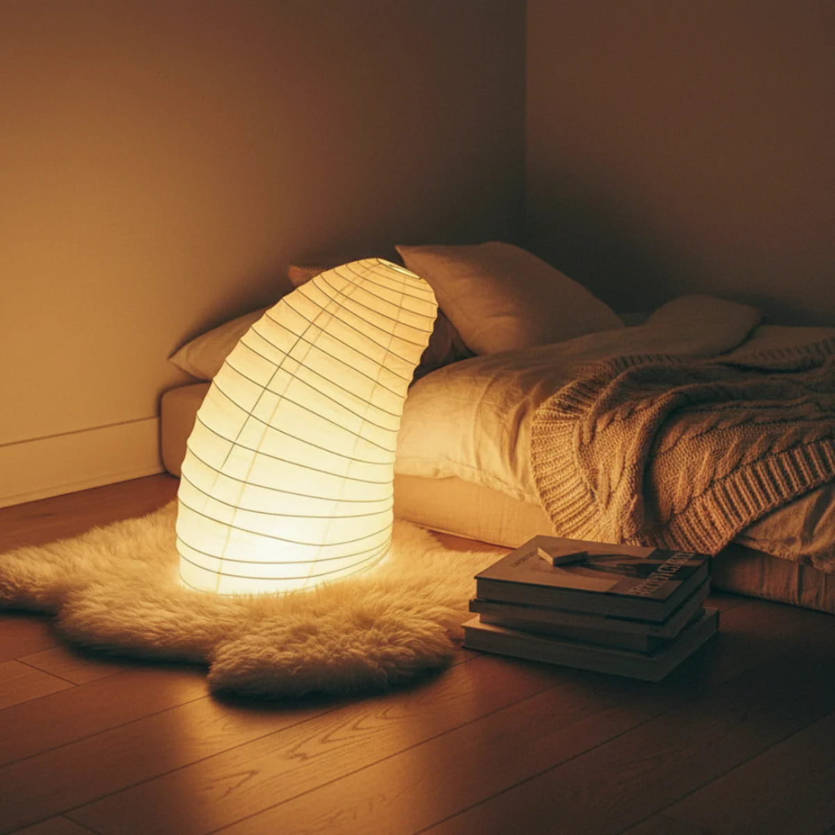 Japanese Washi Paper Table Lamp View 12 | Akari 24N Washi Paper Table Lamp | JINSHE | JINSHE