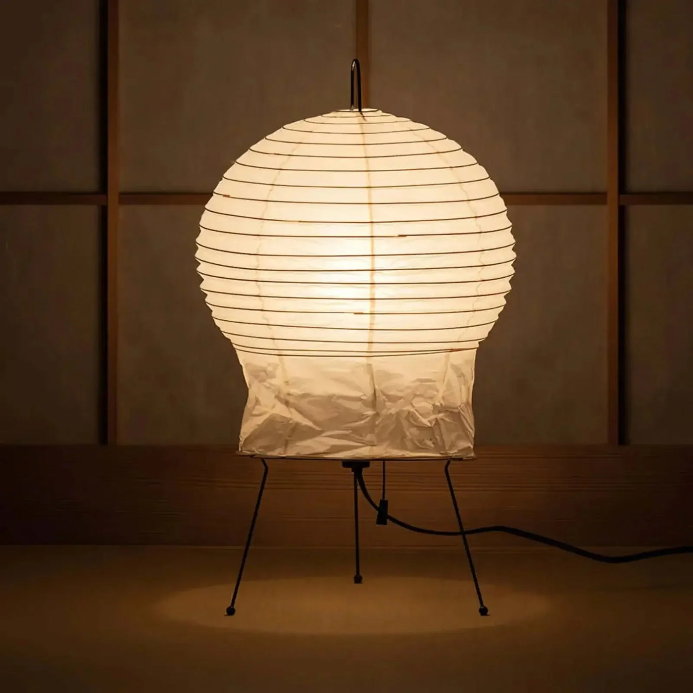 Japanese Washi Paper Table Lamp View 7 | Akari 2N Washi Paper Table Lamp | JINSHE | JINSHE