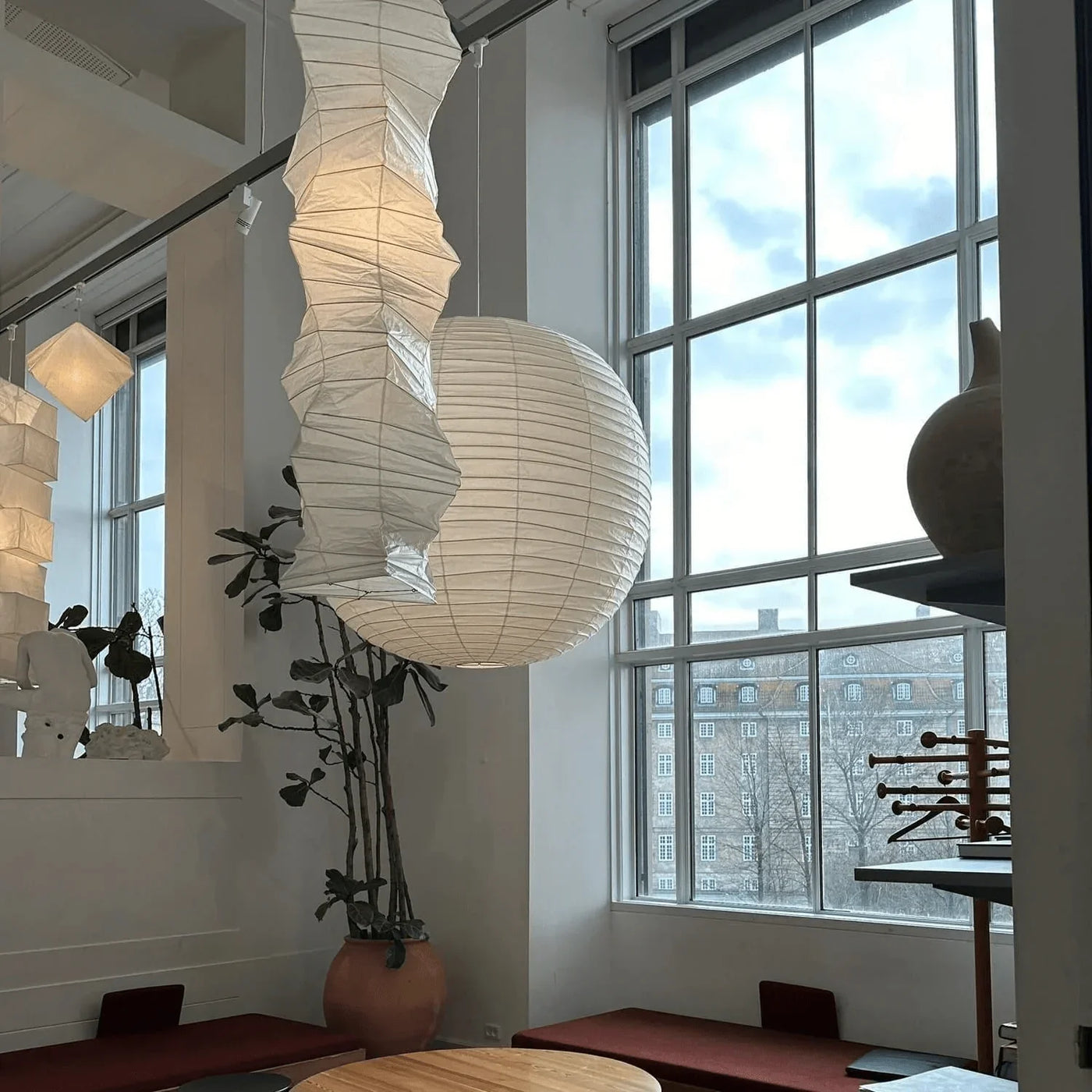 JINSHE Noguchi Akari 33N Dupont Paper Pendant Lamp | Wabi Sabi Designer Hanging Light Pendant Light - product image