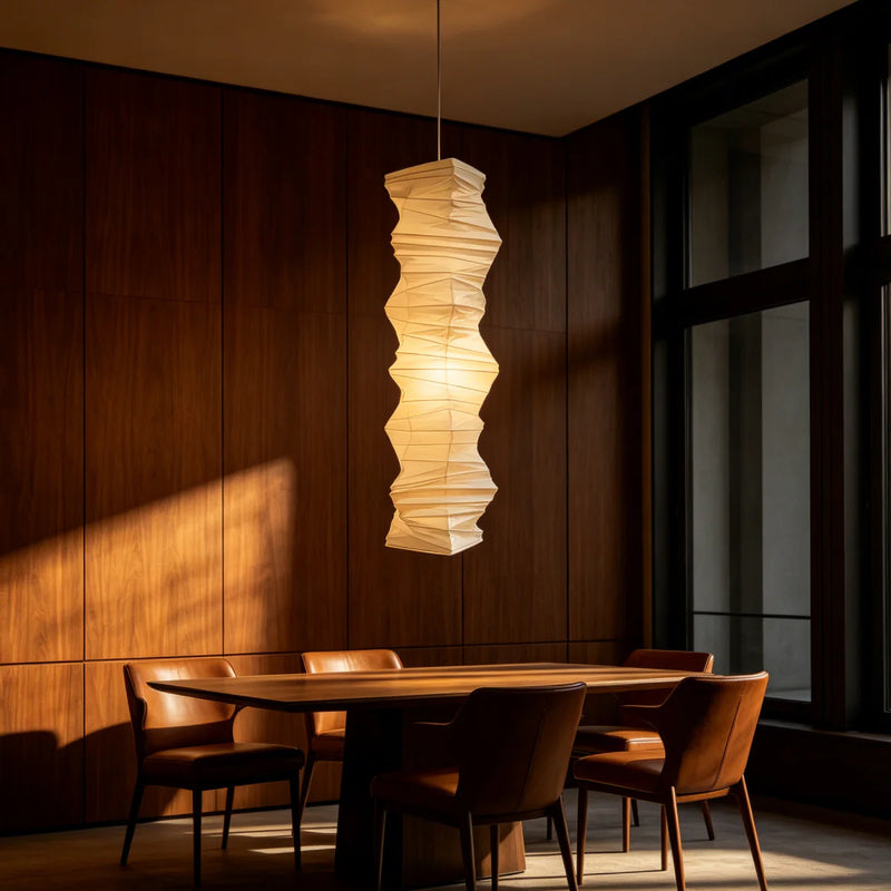 Pendant Light View 6 | Noguchi Akari 33N Dupont Paper Pendant Light | Wabi Sabi Designer Pendant Lamp | JINSHE | JINSHE