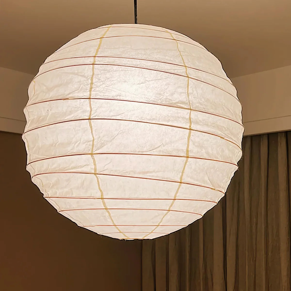 Bamboo Frame Pendant Light View 10 | Washi Paper & Bamboo Pendant Light | Designer Wabi-Sabi Style | Eye-Comfort | JINSHE | JINSHE