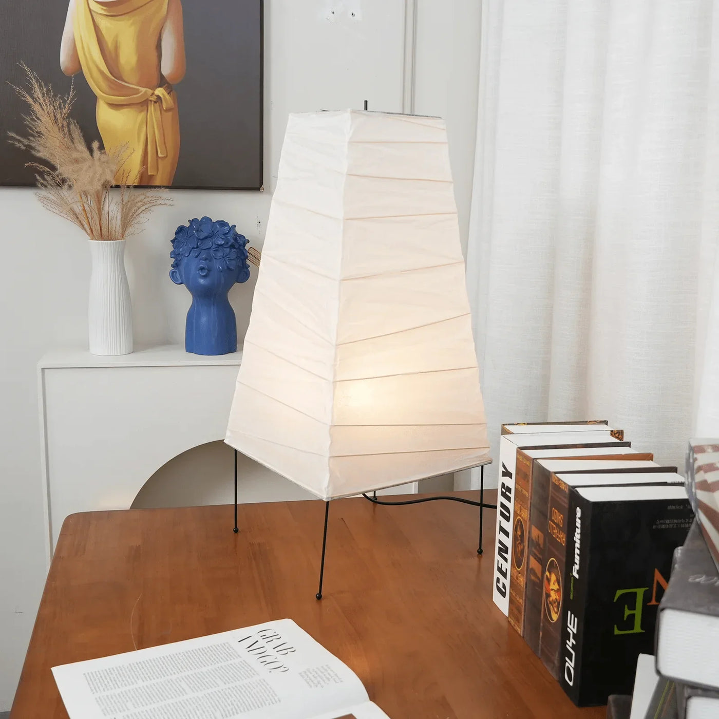 Table Lamp View 5 | Noguchi Akari Dupont Paper Table Lamp | Wabi Sabi Designer Table Lamp | JINSHE | JINSHE