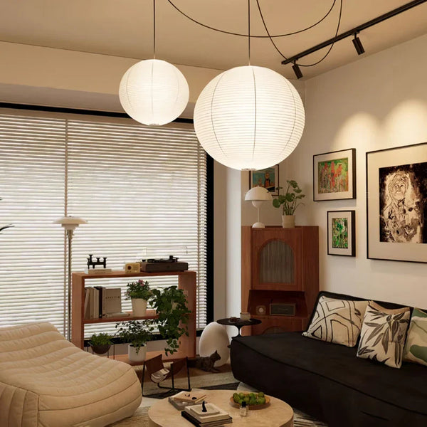 A Washi Paper Swag Pendant Light