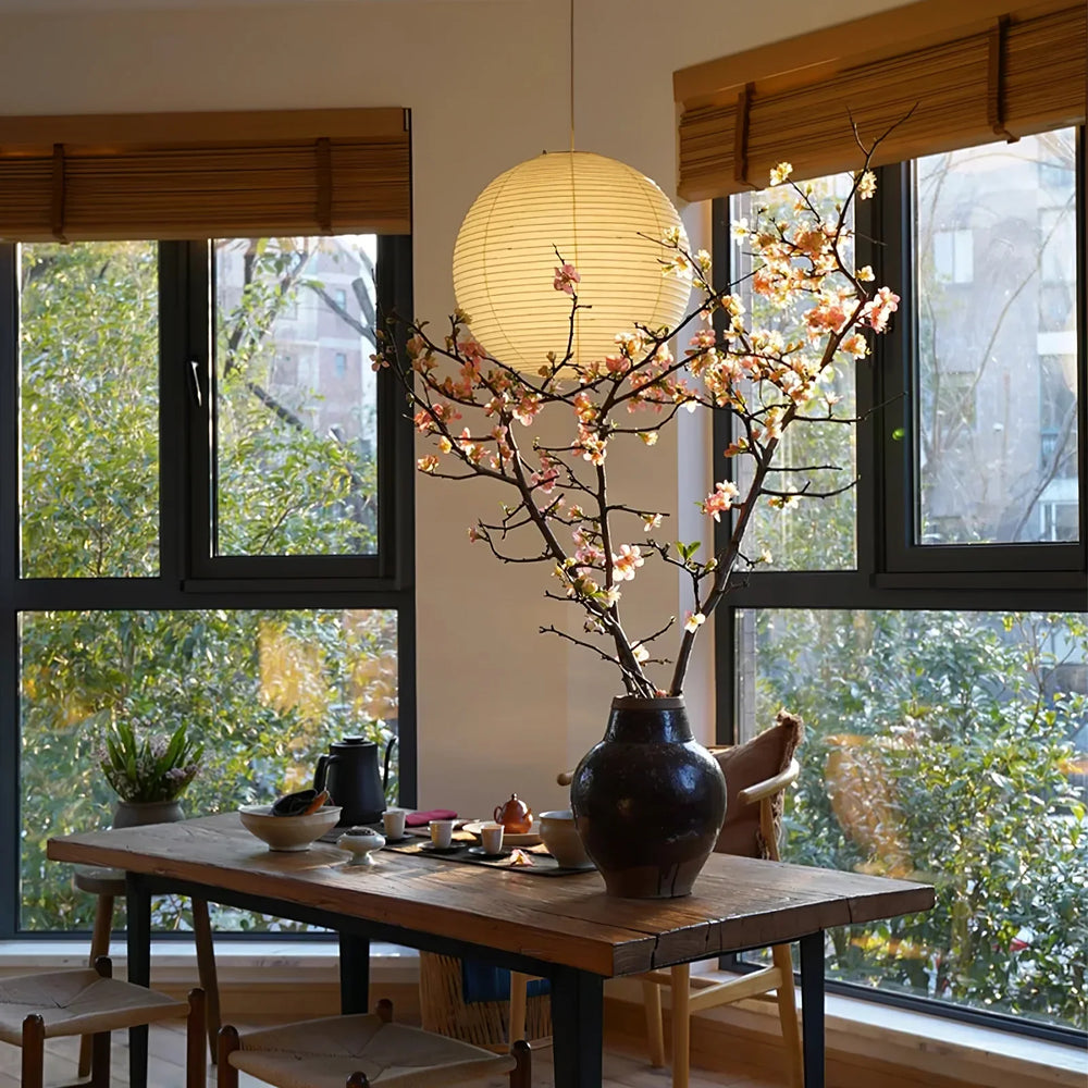 A Washi Paper Swag Pendant Light
