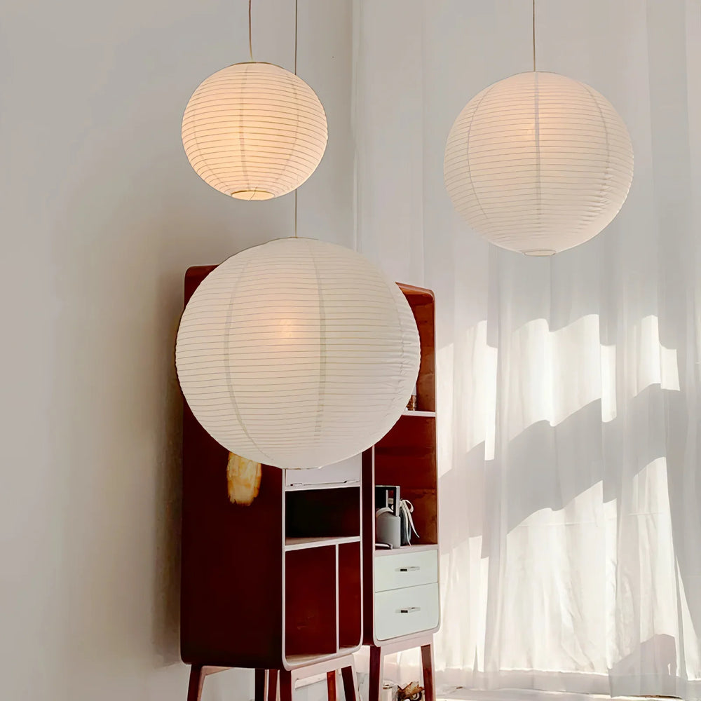 A Washi Paper Swag Pendant Light