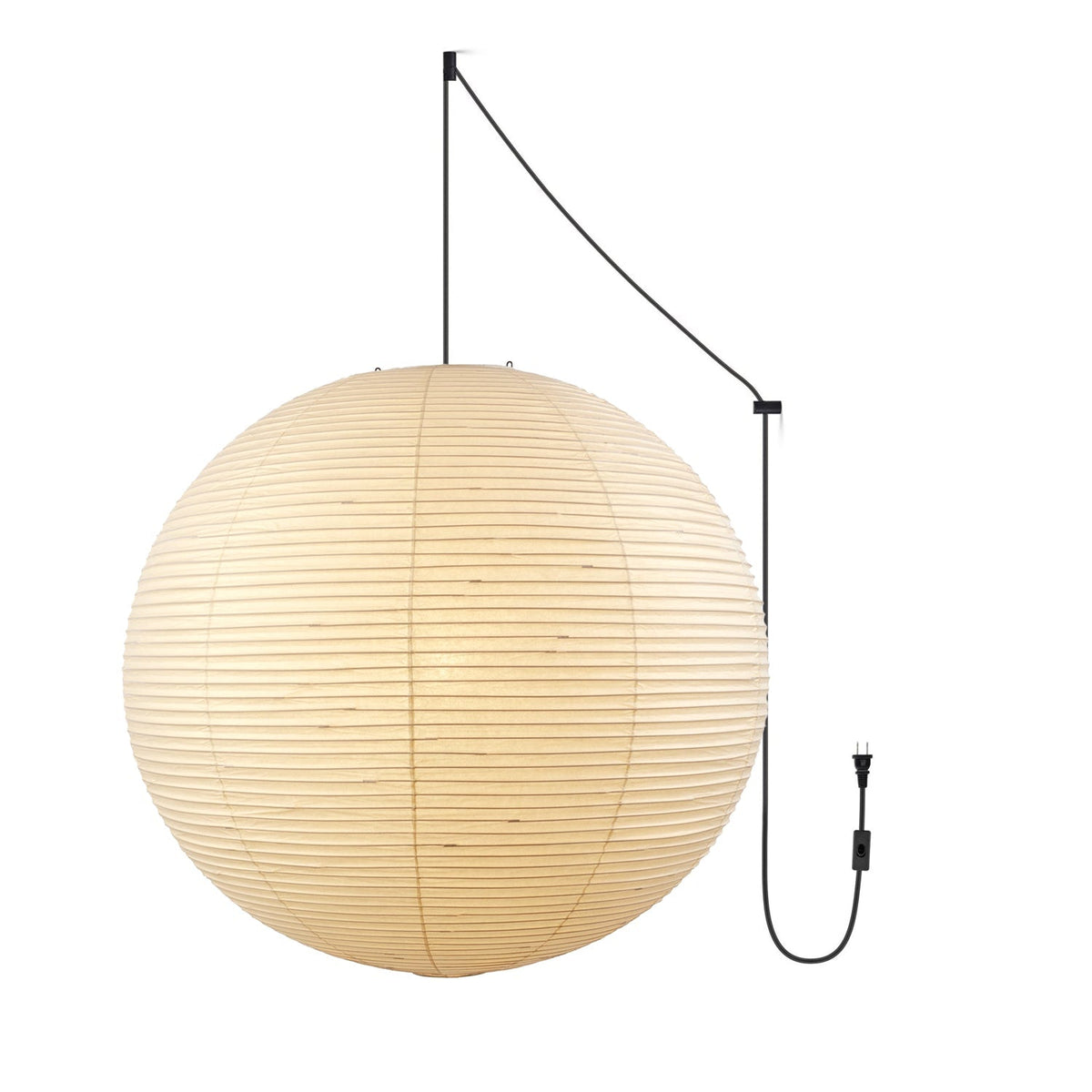 Japanese Paper Swag Curated Washi Paper Pendant – ∅ 47.2 x H 46.5 (2 hooks) finish configuration
