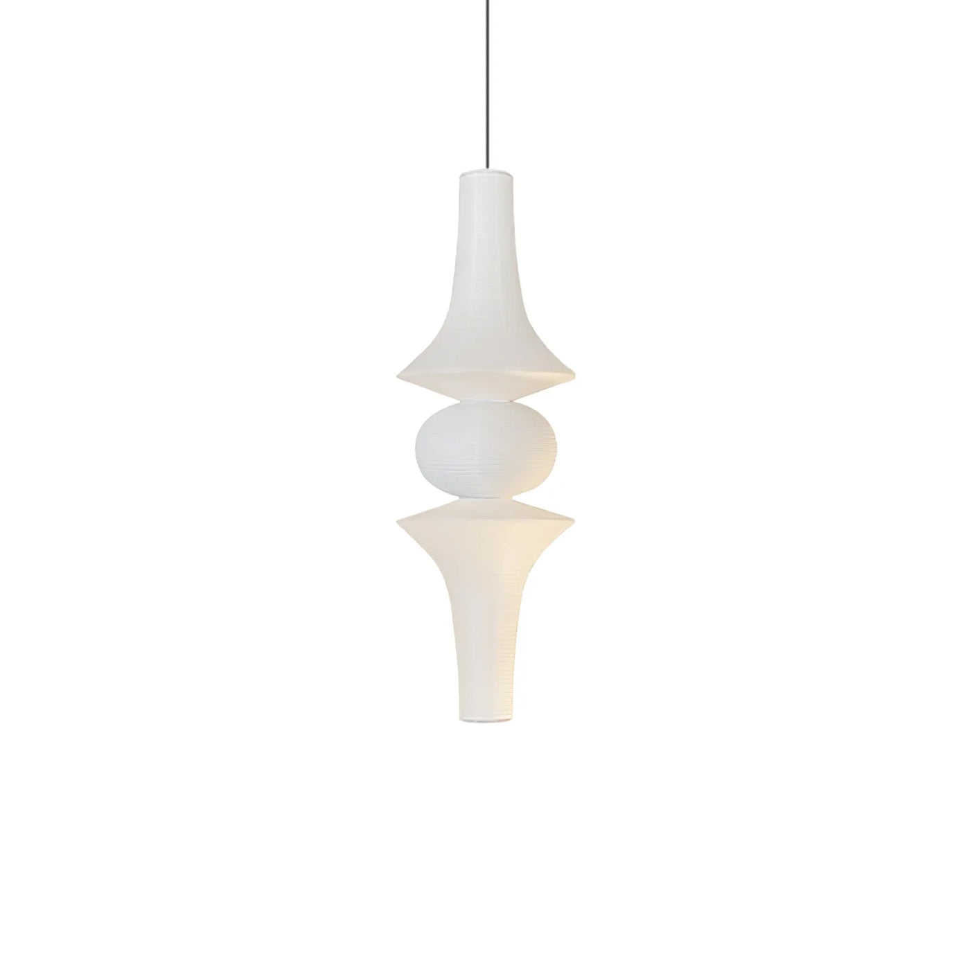 Pendant Light View 15 | Wabi Sabi Dupont Paper Pendant Light | Noguchi-Inspired Japanese Lantern Ceiling Lamp | JINSHE Akari E | JINSHE