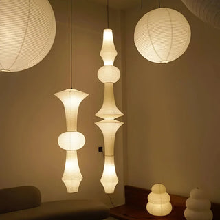 Wabi Sabi Dupont Paper Pendant Swag Light E | Japanese-Style Lantern | No Wiring Needed | JINSHE